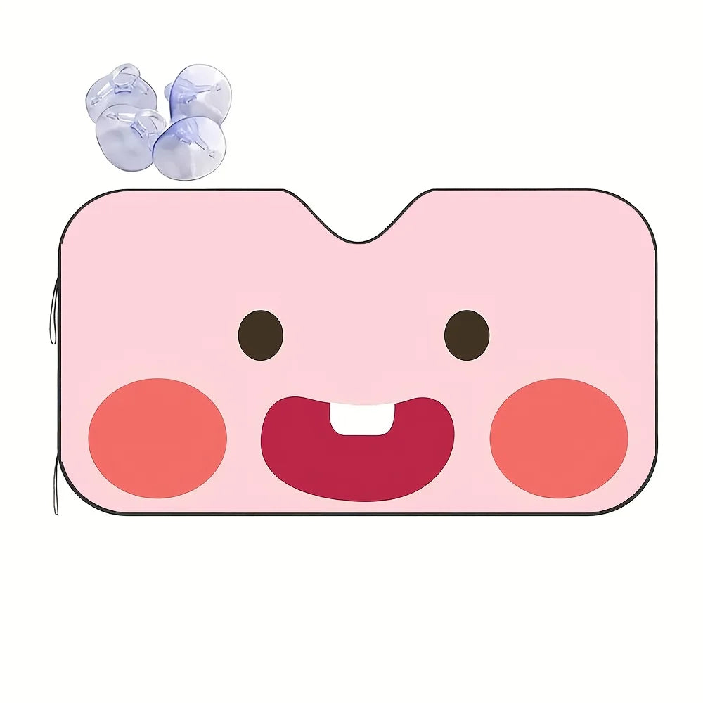 Cute Blush Character Car Windshield Sunshade – Quick Install Car Windshield Sunshade HIP S