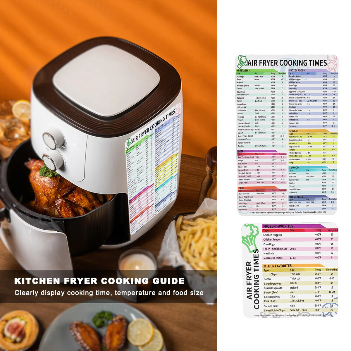 Fryer Cheat Sheet Fryer Cooking Times Chart Fryer Magnetic Cheat Sheet Cooking Frying Time Reference Cookware Accessories HIP