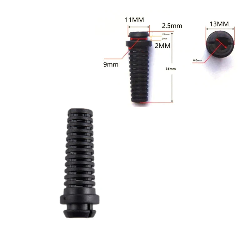 10-Pc Cable Strain Relief Boot Protector 4.6/5.2/6mm Wire Sleeve Cable Strain Relief HIP 6.0mm Black