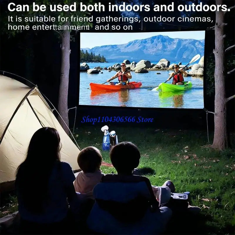 Portable 16:9 Projection Screen 84/100/120" – D-Ring Polyester Projector Screen HIP