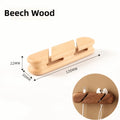 Wooden Cable Clamp Self-Adhesive Wire Organizer 2/3 Slots Cable Organizer Clip HIP Burlywood -2 Slots