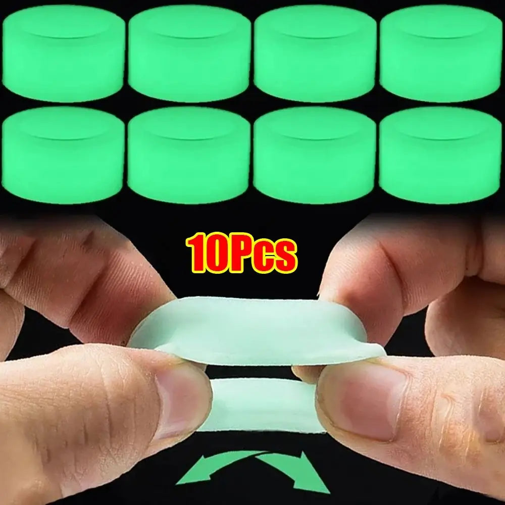 10-Pack Luminous Silicone Fishing Rod Stop Rings Anti-Slip Fishing Rod Stop Rings HIP