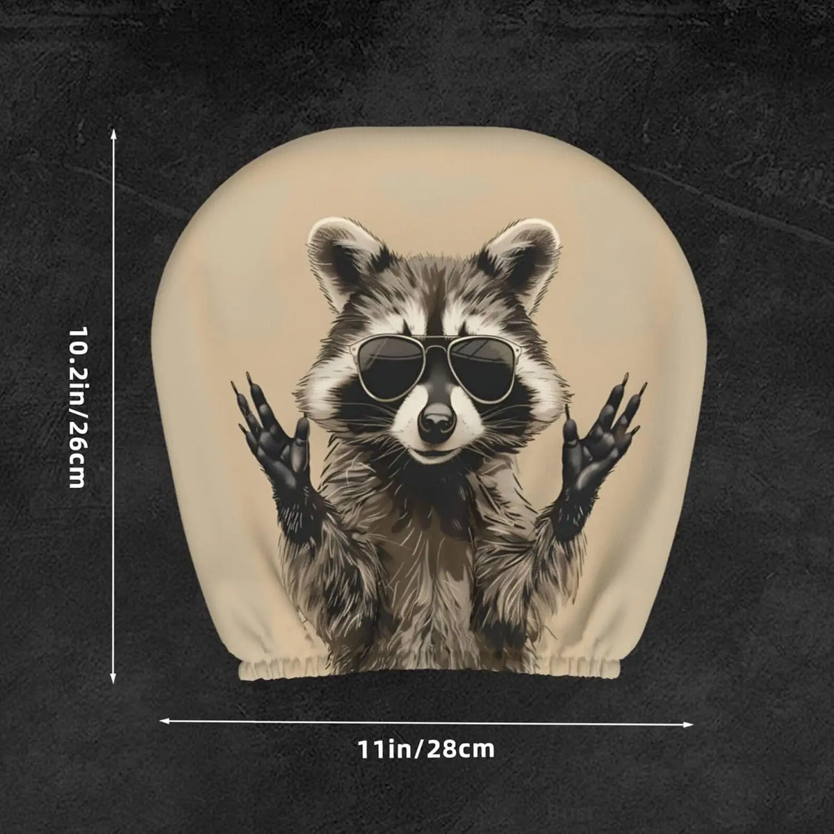 Funny Raccoon Car Headrest Covers – Universal 2-Pack Car Headrest Cover HIP