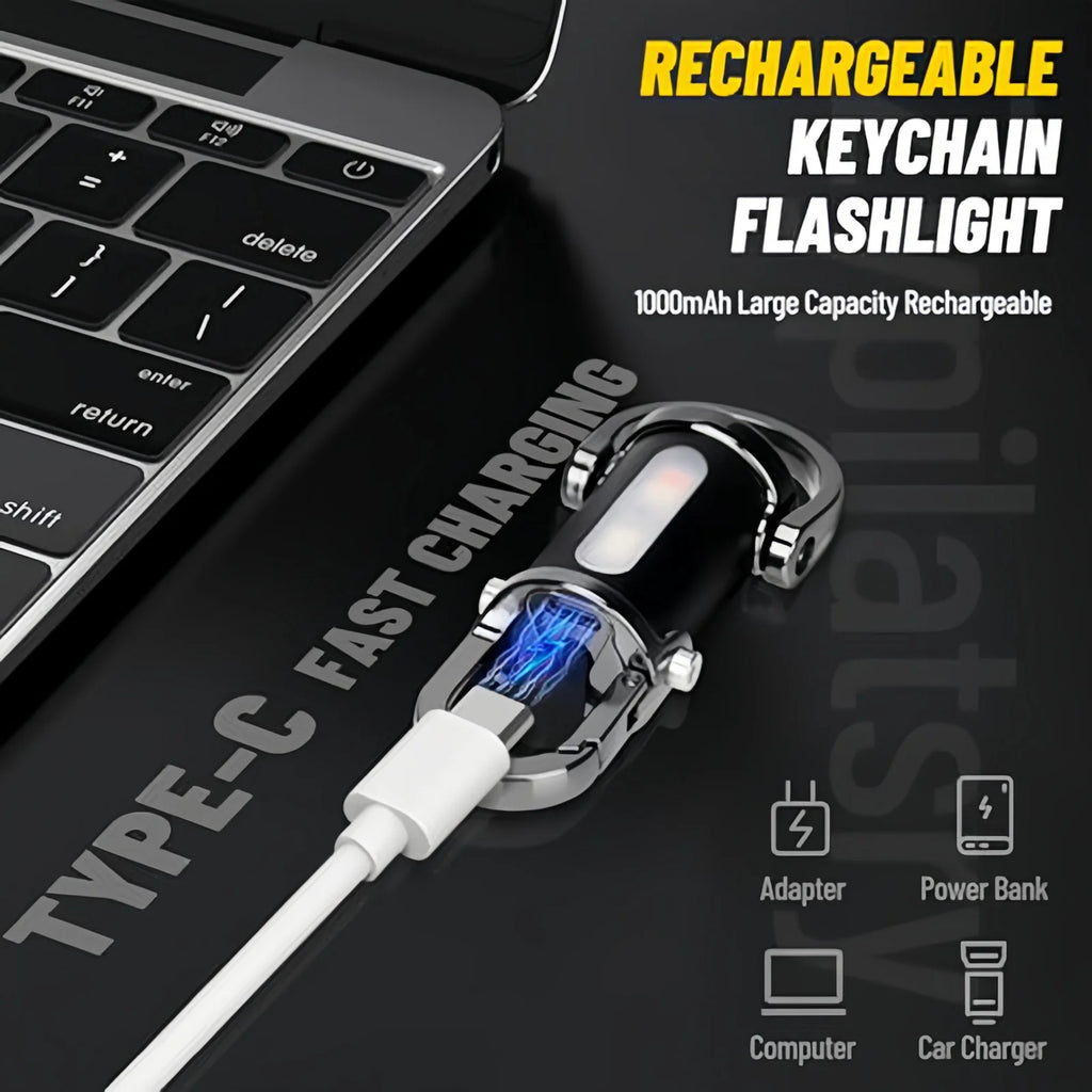 Mini USB Rechargeable LED Keychain Flashlight – Waterproof LED Keychain Flashlight HIP