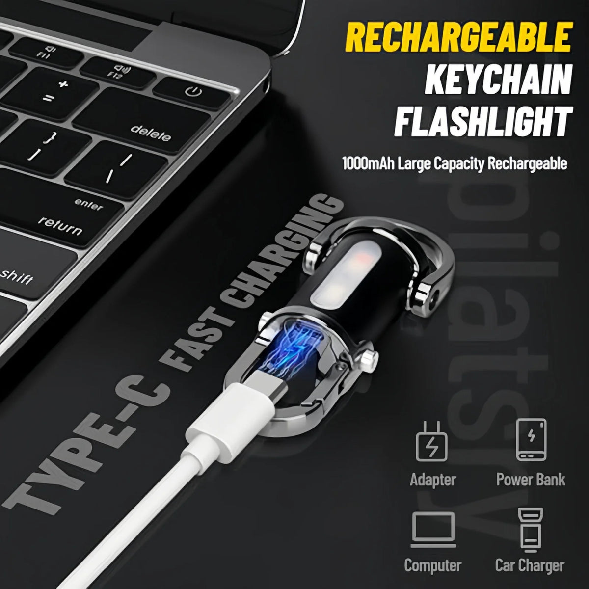 Mini USB Rechargeable LED Keychain Flashlight – Waterproof LED Keychain Flashlight HIP