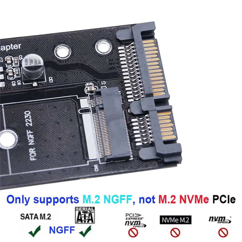 M.2 NGFF to SATA 3.0 Adapter Card – B/B+M Key, 2230–2280 SSD Adapter Card HIP