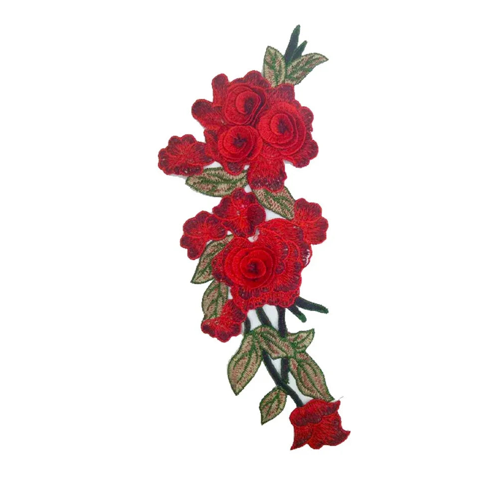 1PC Rose Embroidered Sewing on Patches Flower Patch Stickers for Clothes Badge Sewing Fabric Applique Supplies 13 Kinds HIP