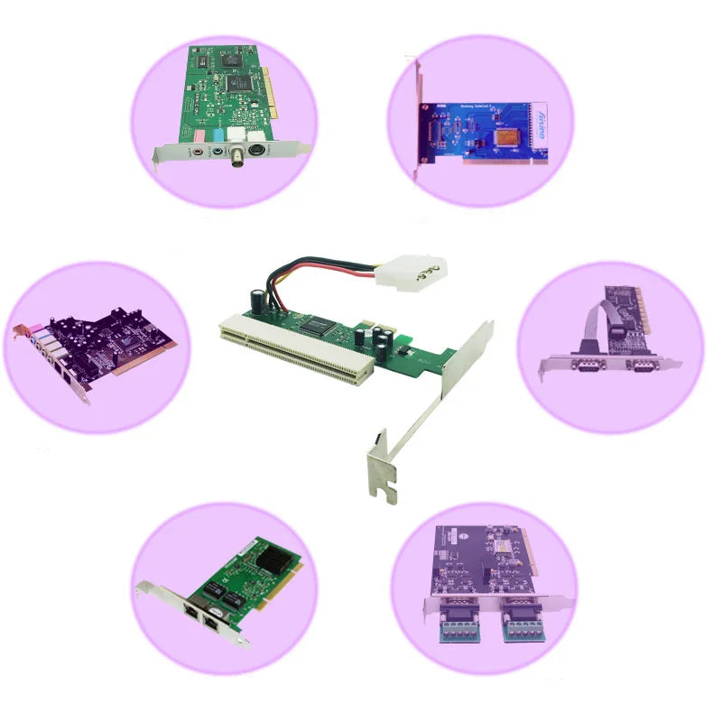 PCIe X1/X4/X8/X16 to PCI Converter Adapter Card | Plug & Play PCIe to PCI Adapter HIP