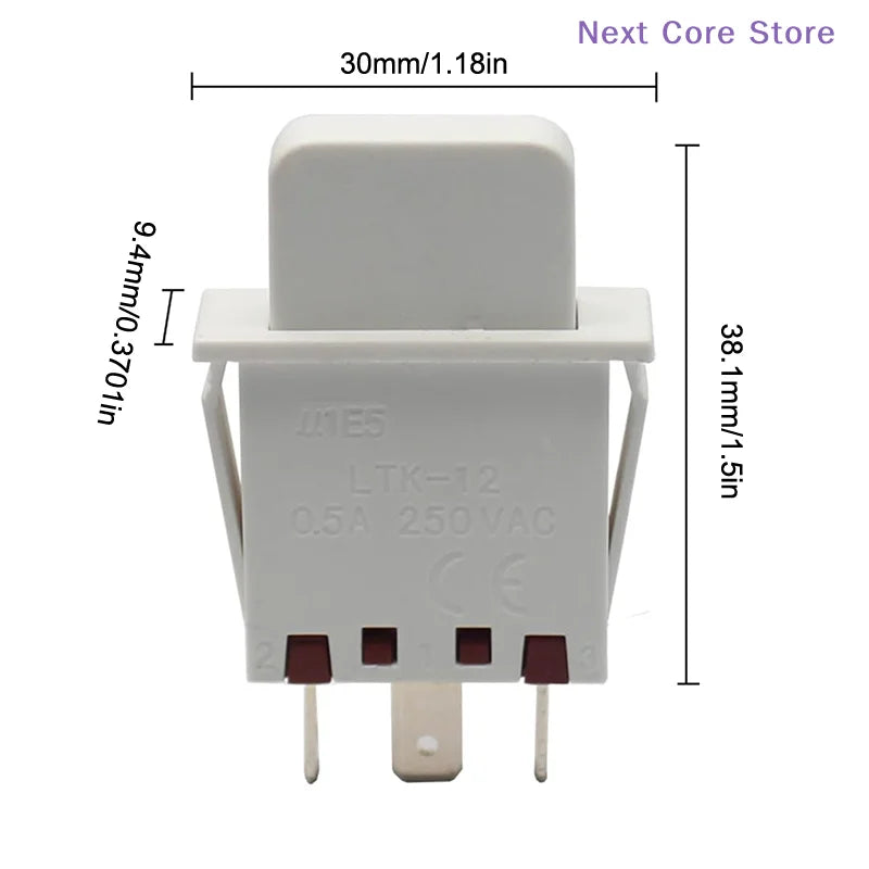 3-Pin NO/NC Button Switch for Refrigerators & Appliances Button Switch HIP
