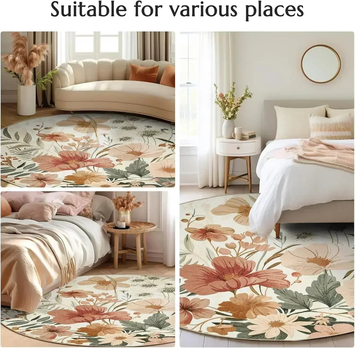 2D Stereoscopic Round Carpet – Modern Decorative Floor Mat Decorative Area Rug HIP