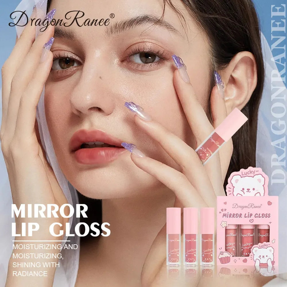 Dragon Ranee 3-Pc Mirror Lip Gloss Set | Pearl Shimmer Glaze Mirror Lip Gloss Set HIP