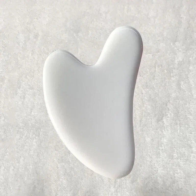 Rose Quartz Resin Gua Sha Face Sculpting Massage Tool Gua Sha Massage Tool HIP C734-White 1pcs