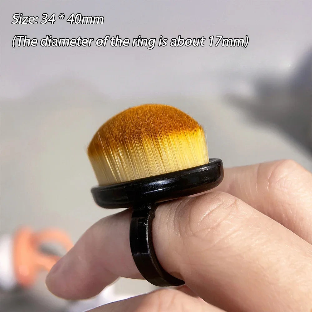 Nails Art Dust Brush Buckle Brush Oval Gel Dust Cleaning Make Up Ring-Shaped Brush Manicure Tools Fine Soft Bristle Brushs HIP Black