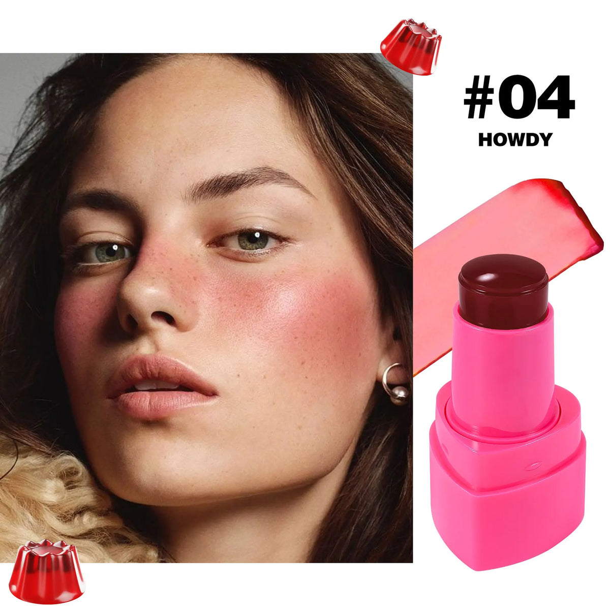 Handaiyan Jelly Blush Stick – 2-in-1 Lip & Cheek Tint Jelly Blush Stick HIP 04