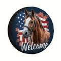 Horse Print Polyester Spare Tire Cover Bag – Outdoor Use Spare Tire Cover HIP 1 14in