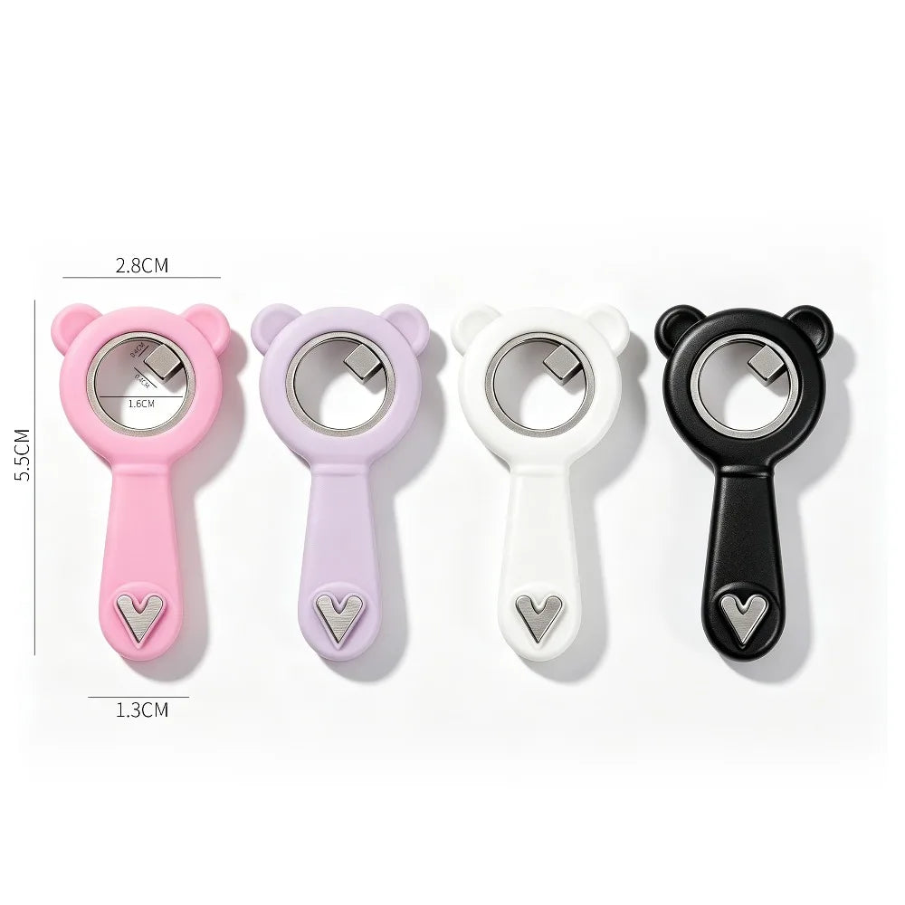 2-in-1 Hollow Cat Eye Nail Art Magnet Black Hole & Love Effect Bear Silicone Ring Circular Magnetic for DIY Gel Manicure Tools HIP 4Pc Mixed