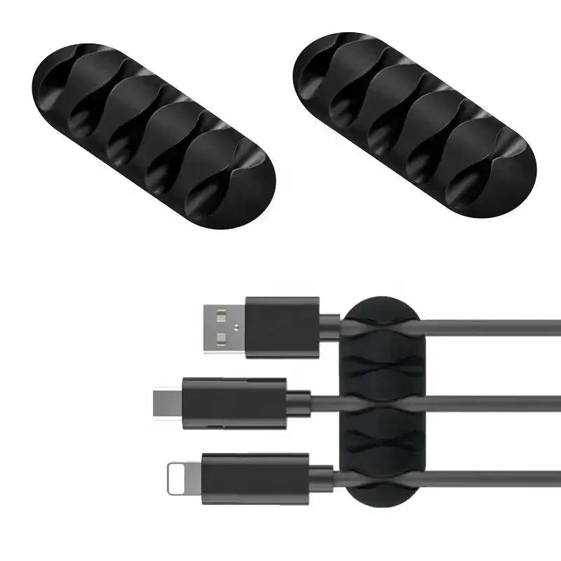 Silicone USB Cable Organizer Winder & Desk Cable Clips Cable Management Clip HIP