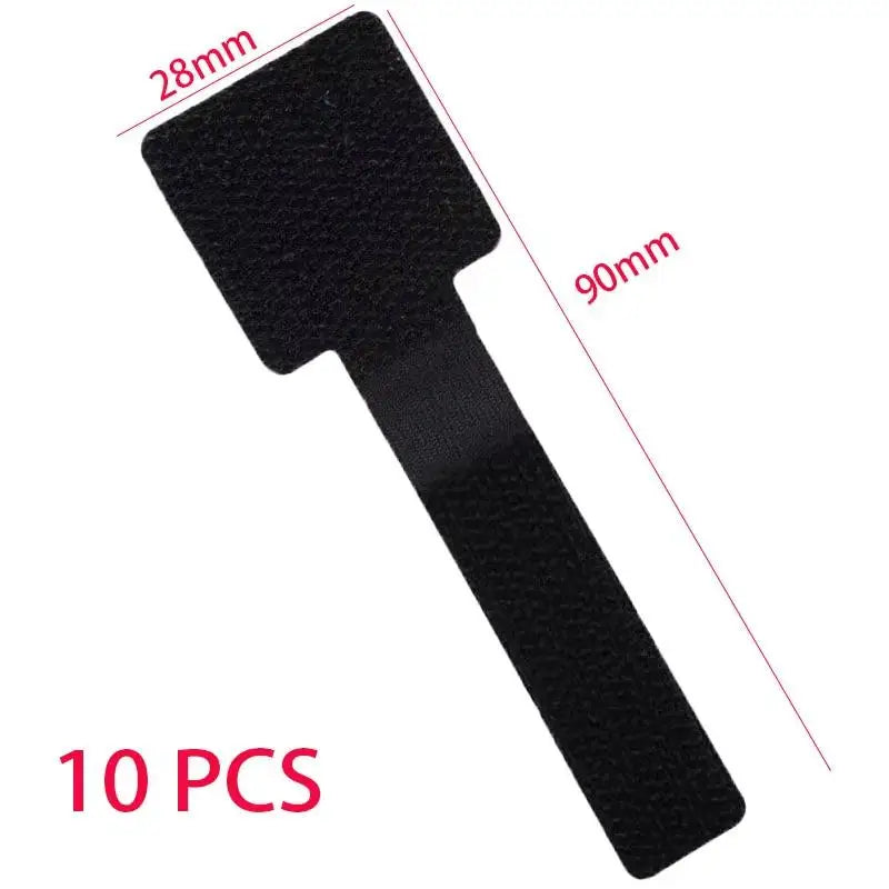 Self-Adhesive Reusable Hook & Loop Cable Ties – 10 Pack Cable Cord Organizer HIP A