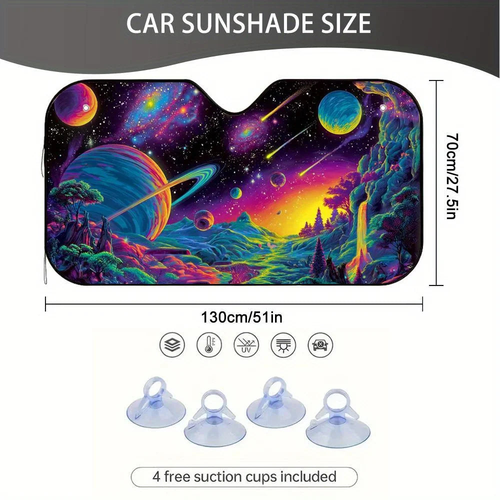 Neon Galaxy Foldable Car Windshield Sunshade – UV Cover Car Windshield Sunshade HIP