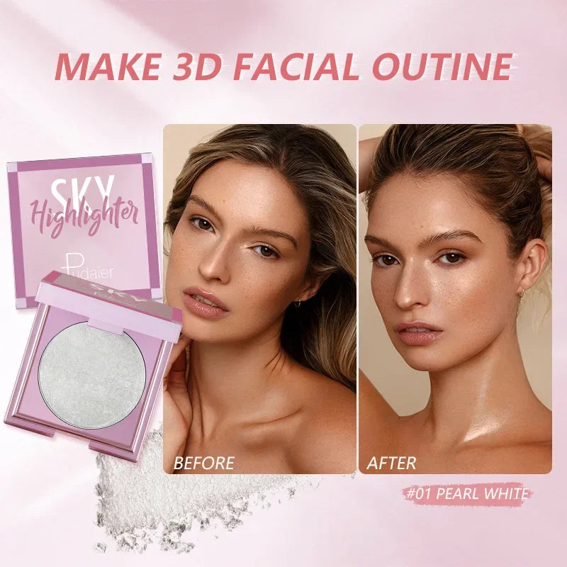 Makeup Highlighting Powder Pearlescent Glitter Highlighter Bronzers Palette Waterproof Long-lasting Face Iluminador Maquiagem HIP