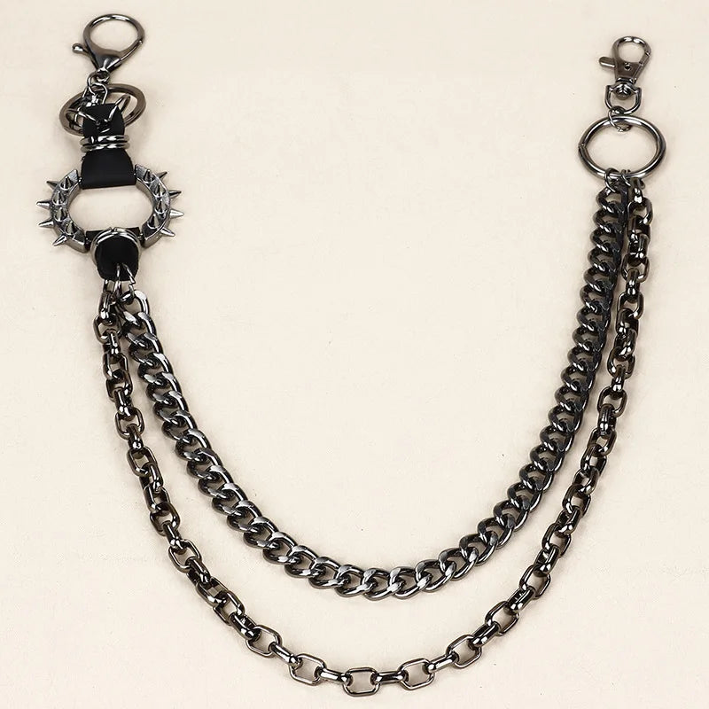 Punk Silver Metal Waist Chain Belt – Unisex for Jeans & Pants Metal Chain Belt HIP