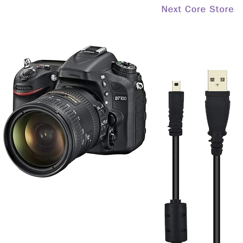8-Pin USB Camera Data Transfer Cable 150cm – Multi-Brand Camera USB Cable HIP