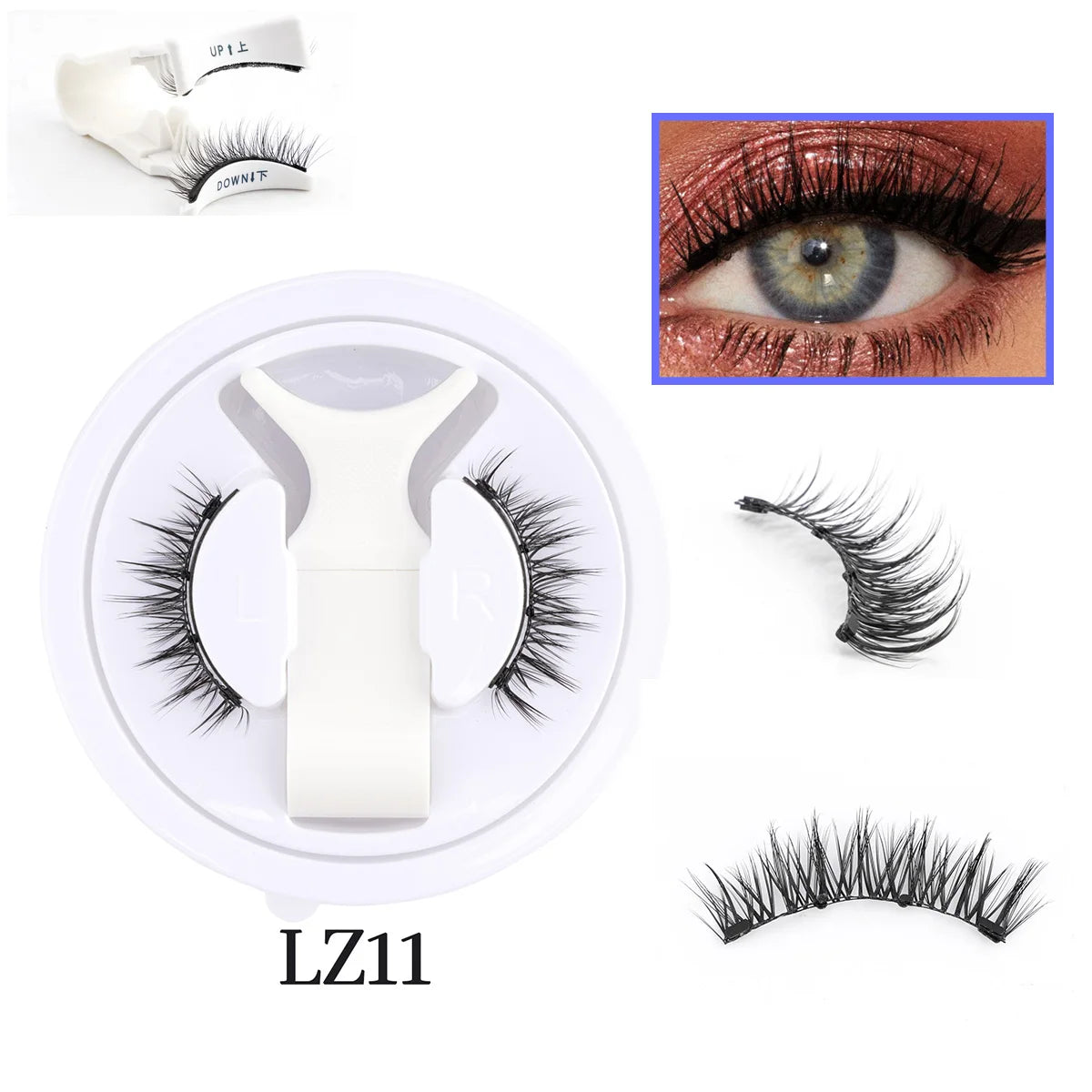 YSDO Magnetic Eyelashes Glue-free False Eyelashes Natural Eyelash Manga Lashes Soft Magnetic False Eyelashes Daily Makeup Tool HIP LZ11