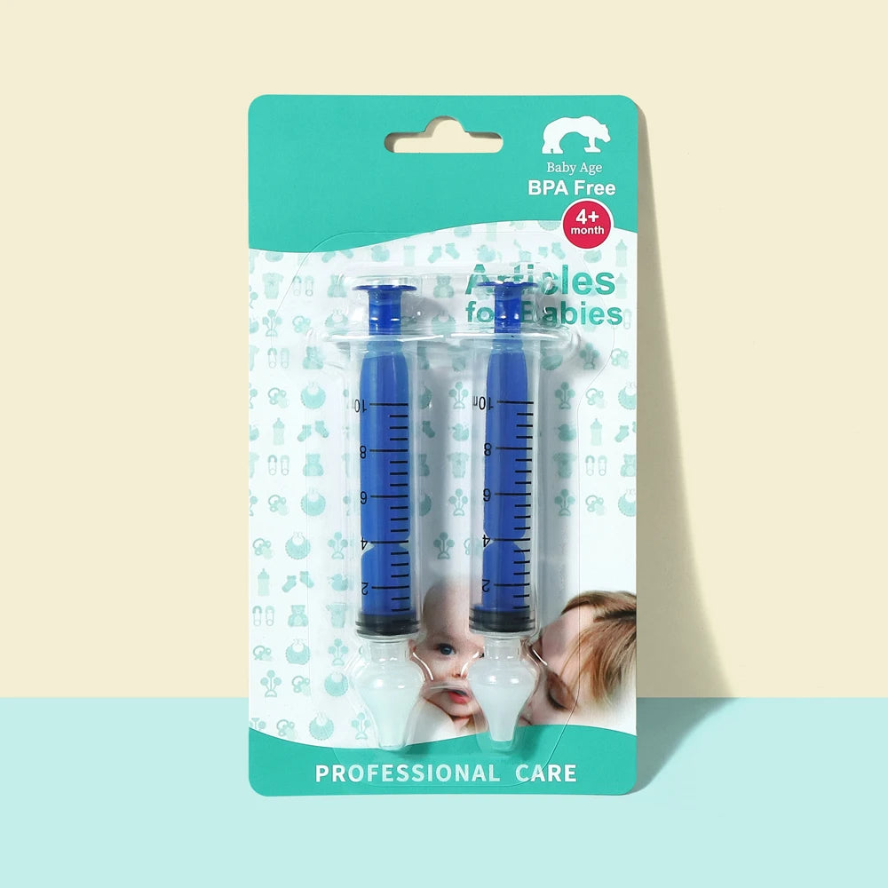 Baby Silicone Nasal Aspirator & Nose Cleaner Set – Safe Infant Nasal Aspirator Set HIP C15-blue 2pcs