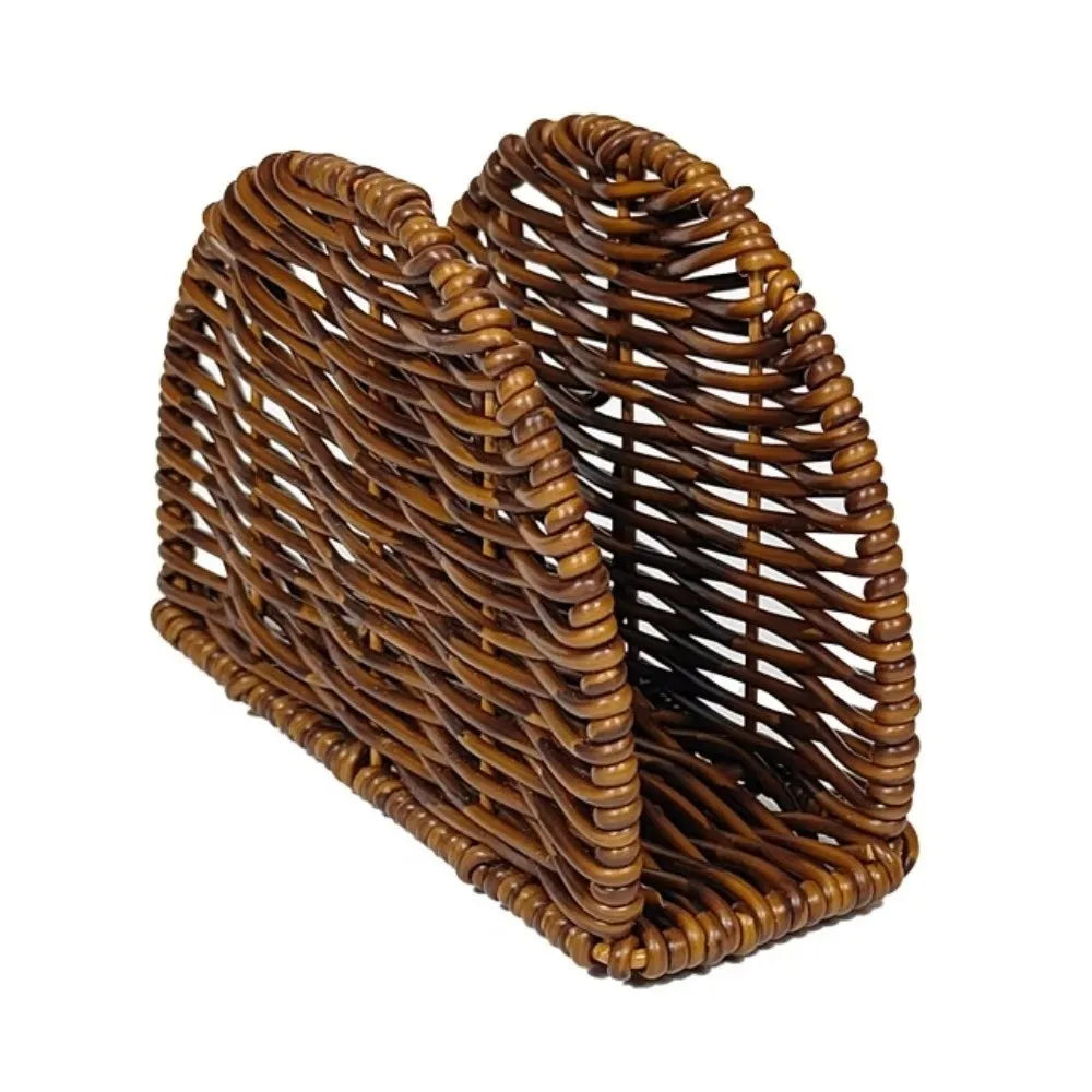Rustic Rattan Napkin Holder – Desktop Tissue Dispenser Stand Napkin Holder Stand HIP