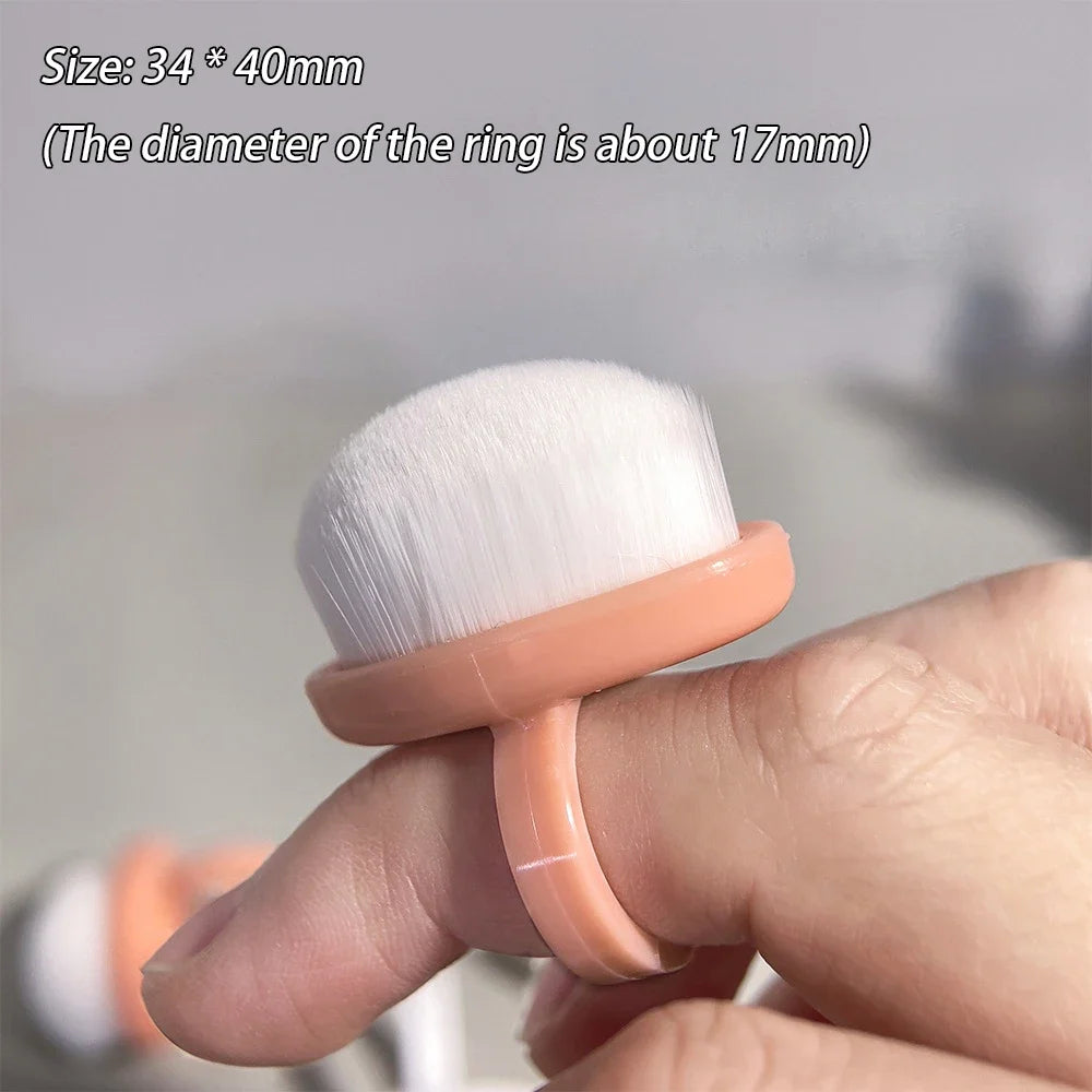 Nails Art Dust Brush Buckle Brush Oval Gel Dust Cleaning Make Up Ring-Shaped Brush Manicure Tools Fine Soft Bristle Brushs HIP Pink