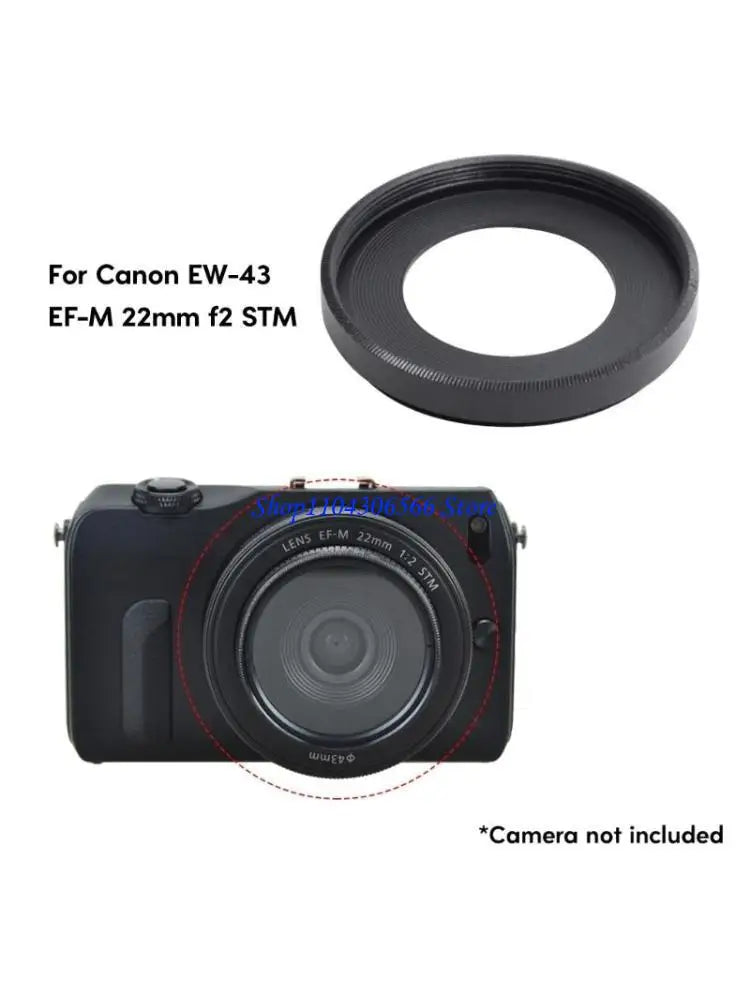 EW-43 Aluminum Lens Hood & Cap for Canon EF-M 22mm f/2 STM Camera Lens Hood HIP CN