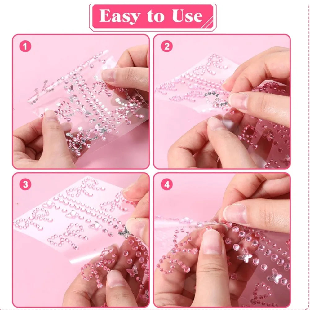 5D Clear Star Self Adhesive Face Gem Stickers Temporary Tattoo Shiny Hollow Star Hair/Face/Body Gems Jewels Craft DIY Decoration HIP