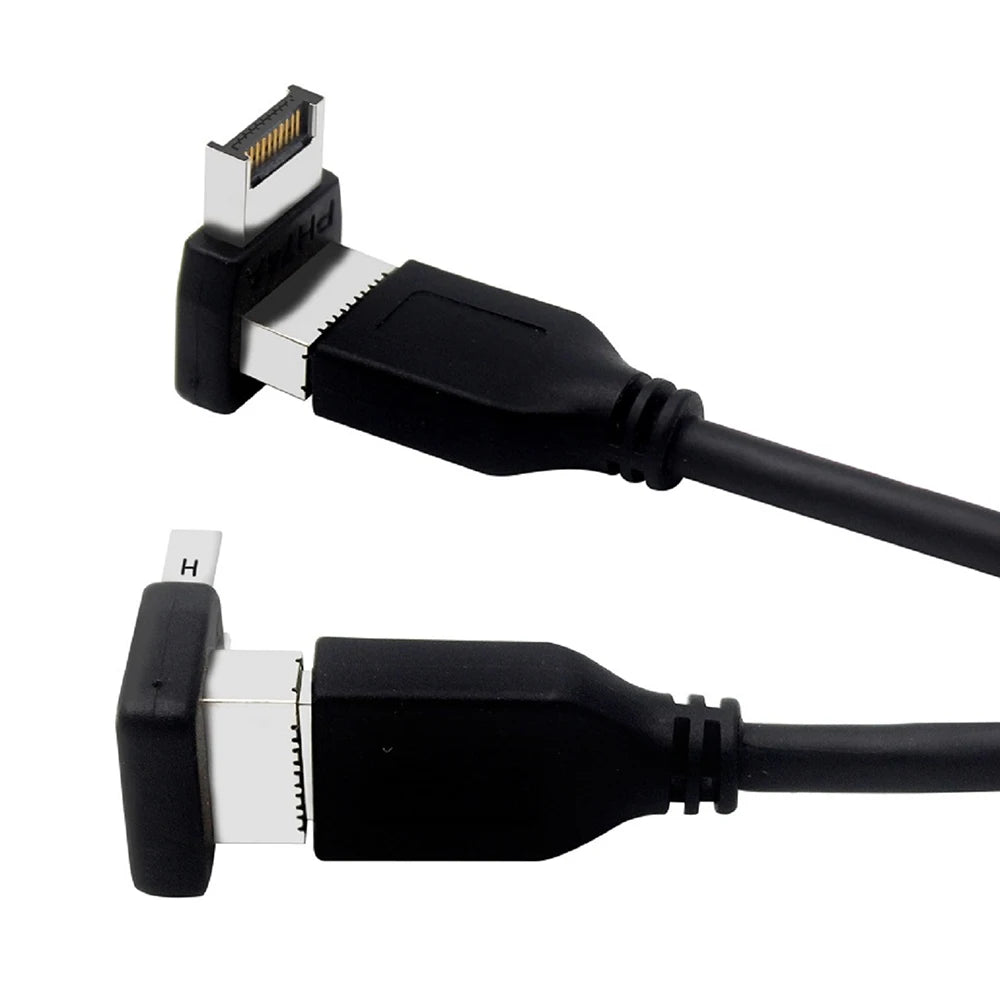 USB 3.1 Type E to Type C 90° Angled Adapter – PC Front Panel USB Cable Adapter HIP