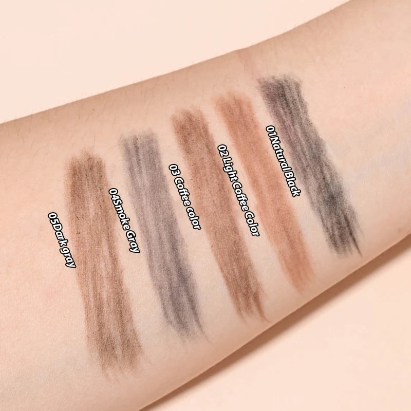 Double Head Eyebrow Natural Smooth Triangular Automatic Brow Pen Waterproof Long-Lasting Black Brown Eyes Brow Pencil with Brush HIP