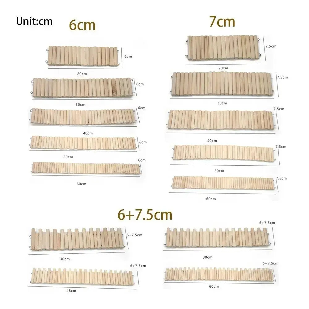 Wooden Hamster Climbing Ladder & Suspension Bridge Cage Toy Small Pet Cage Toy HIP