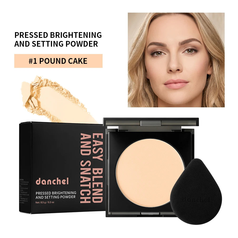 Matte Full Coverage Pressed Powder Foundation With Puff Applicator Waterproof 24H Fresh Wear Weightless Oil Control Cosmetics HIP 1Pound Cake