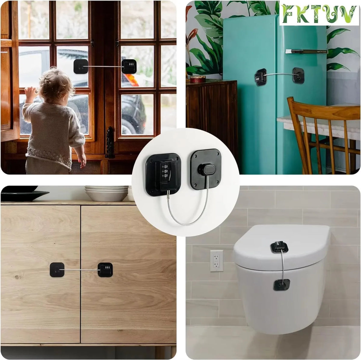 Combination Fridge & Cabinet Lock – Child Safety, Easy Install Cabinet Safety Lock HIP