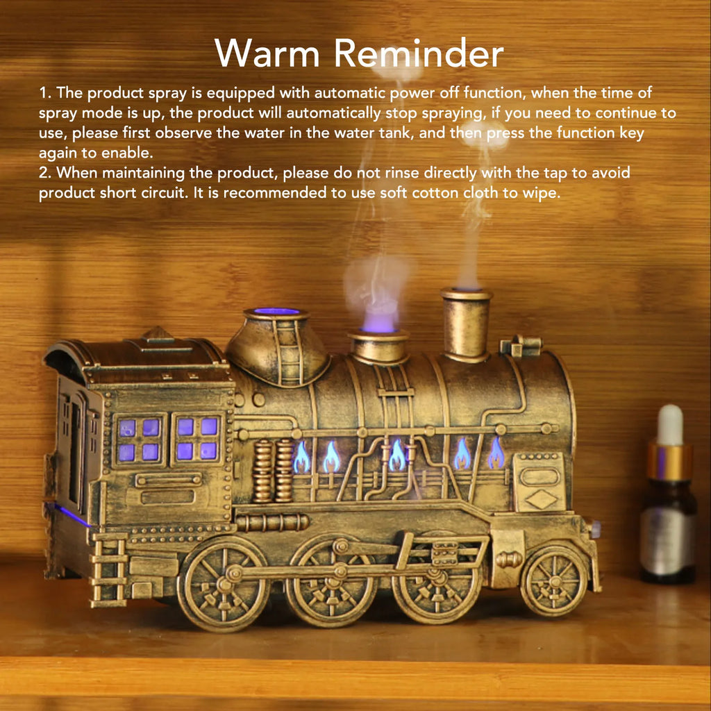 Train Shape Humidifier Double Outlets Fragrance Cool Mist Diffuser for Bedroom Desktop 300ml Capacity Fragrance Diffuser HIP