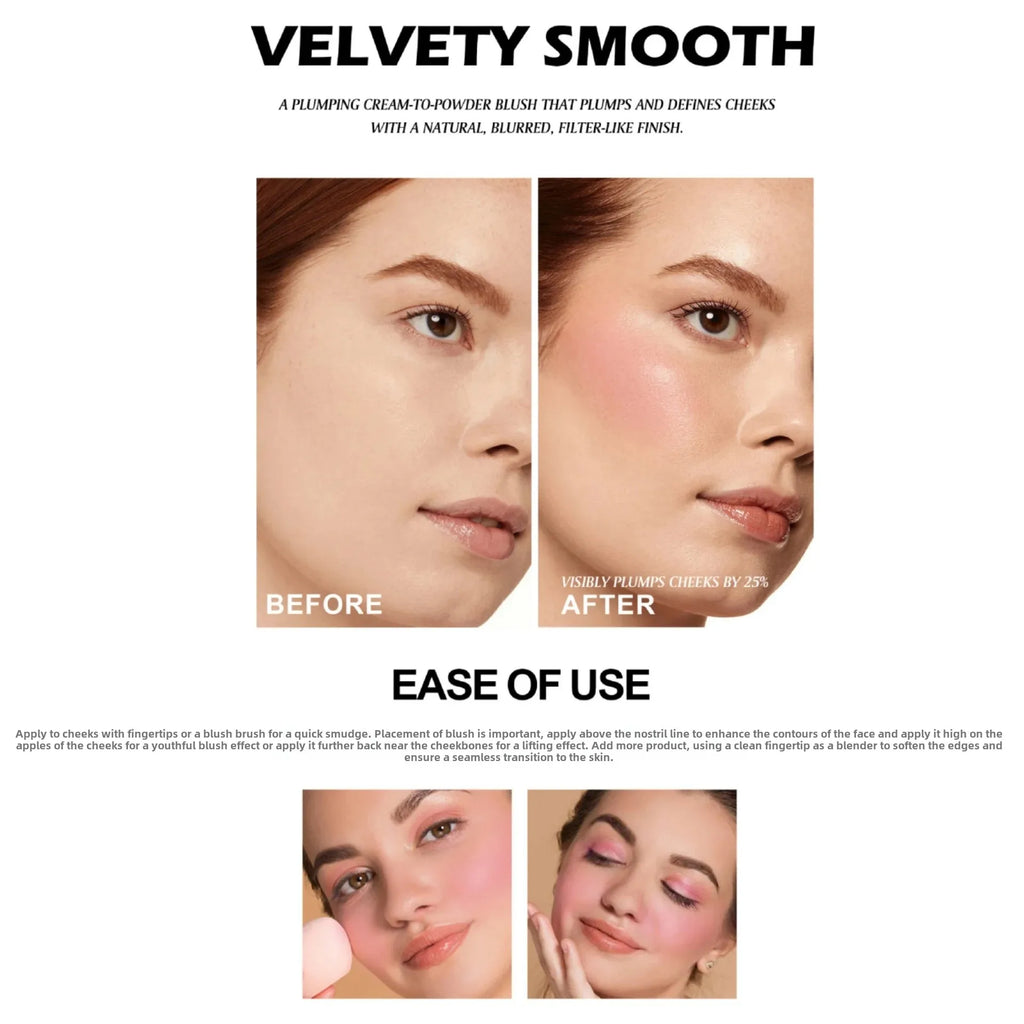 Handaiyan 3-in-1 Matte Blush Palette – Lips, Cheeks & Eyes Cream Blush Palette HIP