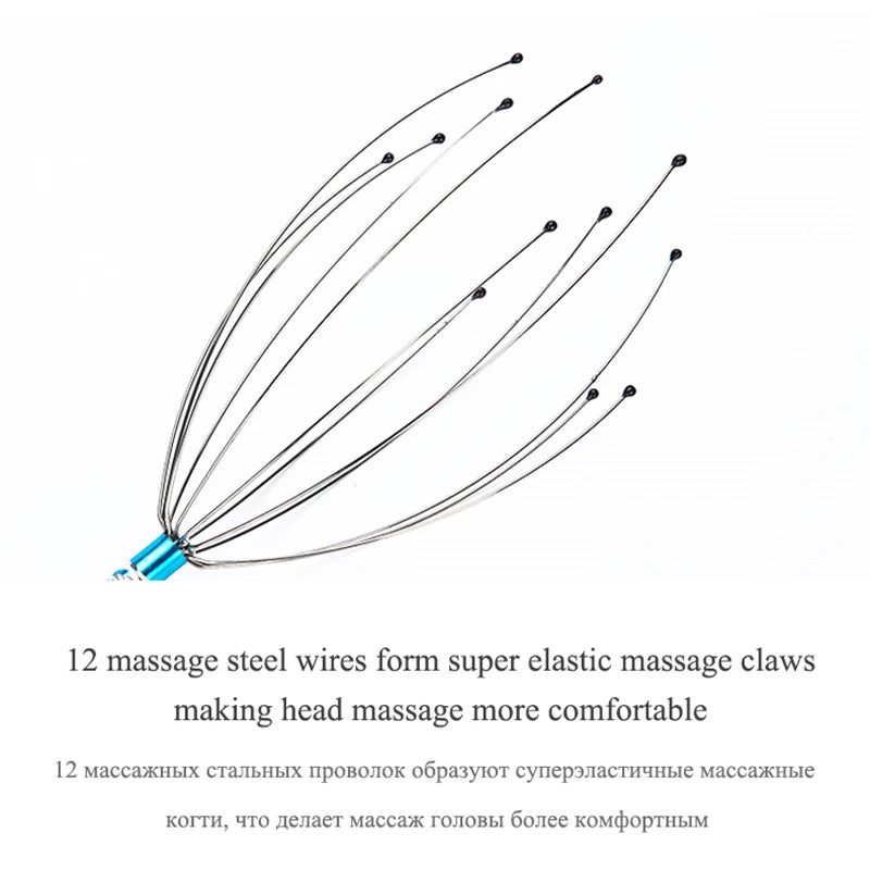 1PC Octopus Head Scalp Relaxation Massage Pain Relief Body Massager Stress Release Relaxing Claw Metal Massager Device Unisex HIP