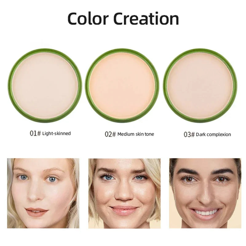 99% Aloe Vera Moisturizer Face Powder Smooth Foundation Pressed Powder Makeup Concealer Pores Cover Whitening Brighten Cosmetics HIP