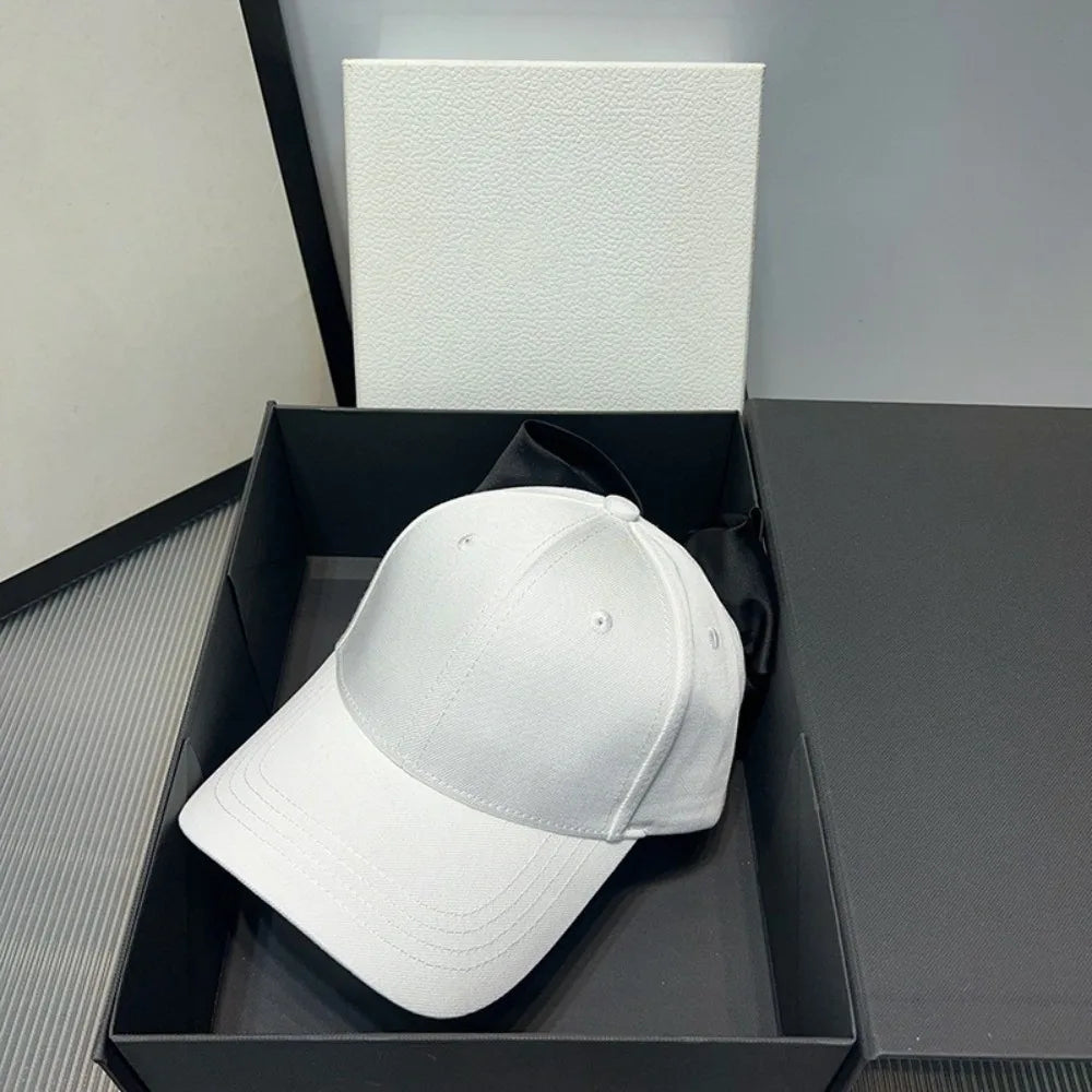 Big Bow Baseball Cap – Adjustable Cotton Hat for Women Baseball Cap HIP White