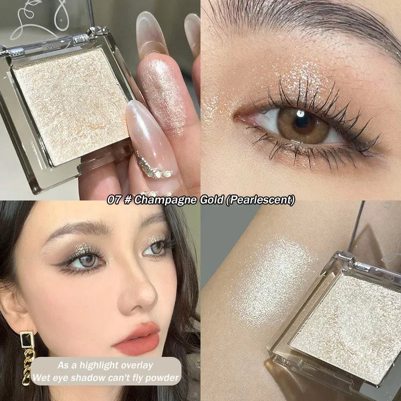 Wet Gel Eyeshadow Black Silver Glitter Eye Shadow Palette Punk Smoky Metallic Eye Pigments Highlight Contour Face Blush Cosmetic HIP 07