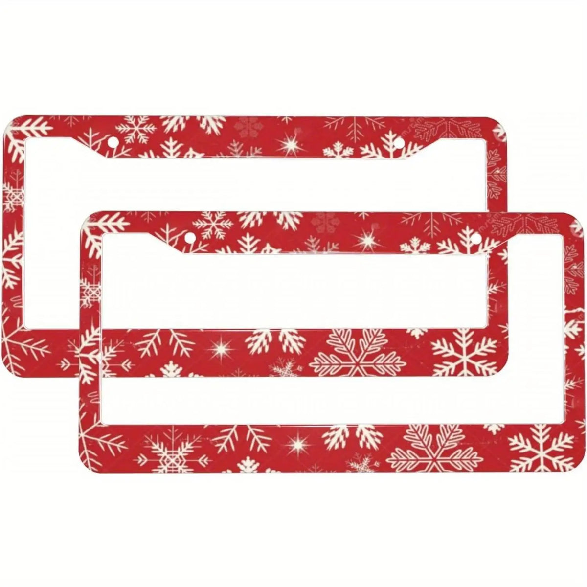 2-Pack Christmas Snowflake License Plate Frames – Rust-Proof License Plate Frames HIP 1