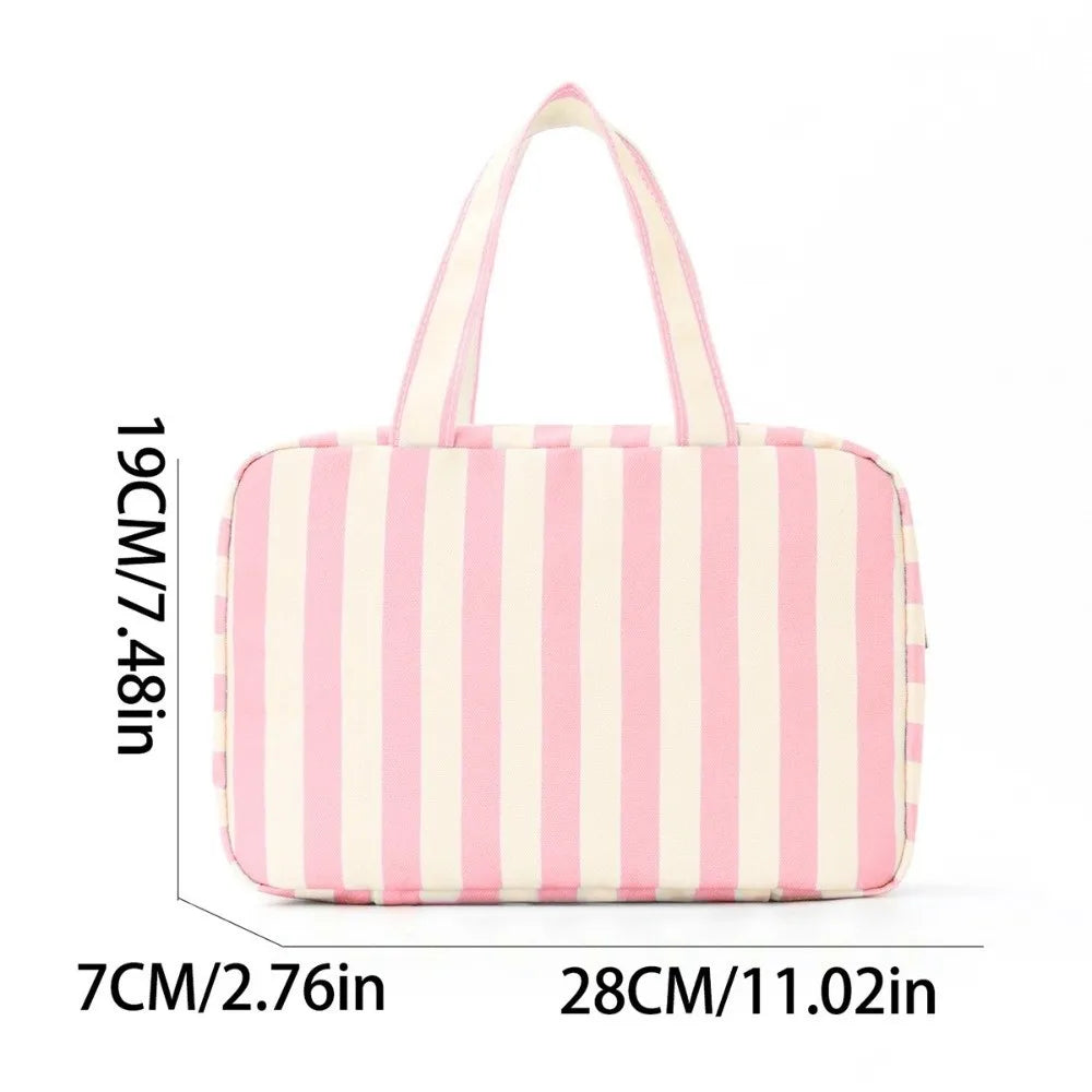 4-Fold Hanging Travel Toiletry Bag – Striped Cosmetic Organizer Cosmetic Travel Bag HIP
