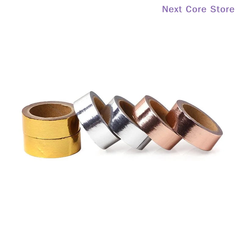 Metallic Washi Tape Gold Silver Rose Gold 15mm x 5m DIY Decorative Washi Tape HIP