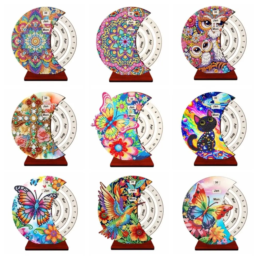 3D Diamond Art Perpetual Calendar – DIY Rotating Wooden Kit Diamond Art Craft Kit HIP