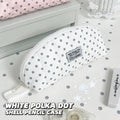 Polka Dot Shell Pencil Case – Large Capacity Multi-Layer Pouch Pencil Case Pouch HIP White-Only Bag