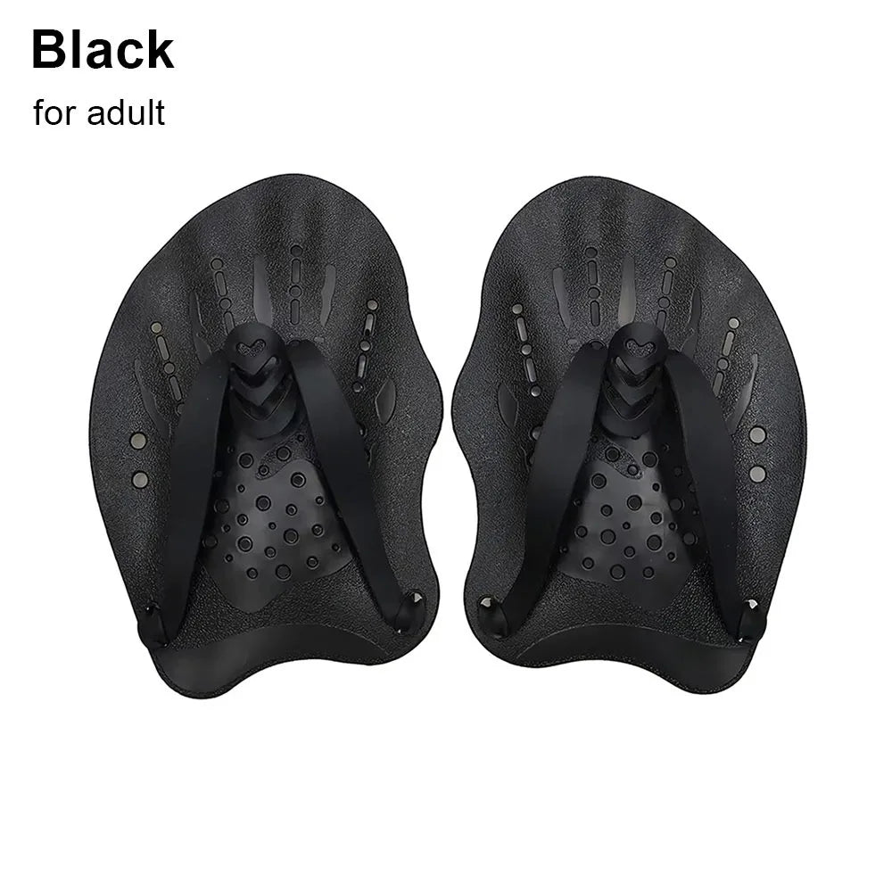 Freestyle Swim Hand Paddles – Kids & Adults | Silicone Straps Swim Training Paddles HIP black for adult