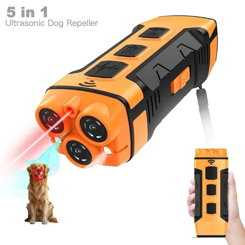 5-in-1 Ultrasonic Dog Deterrent & Training Device with LED Dog Training Device HIP